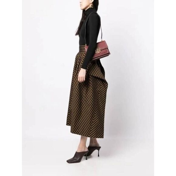 Tory Burch Miller Women's Burgundy‎ Red Leather Formal Western Flap Shoulder Bag - Picture 12 of 13